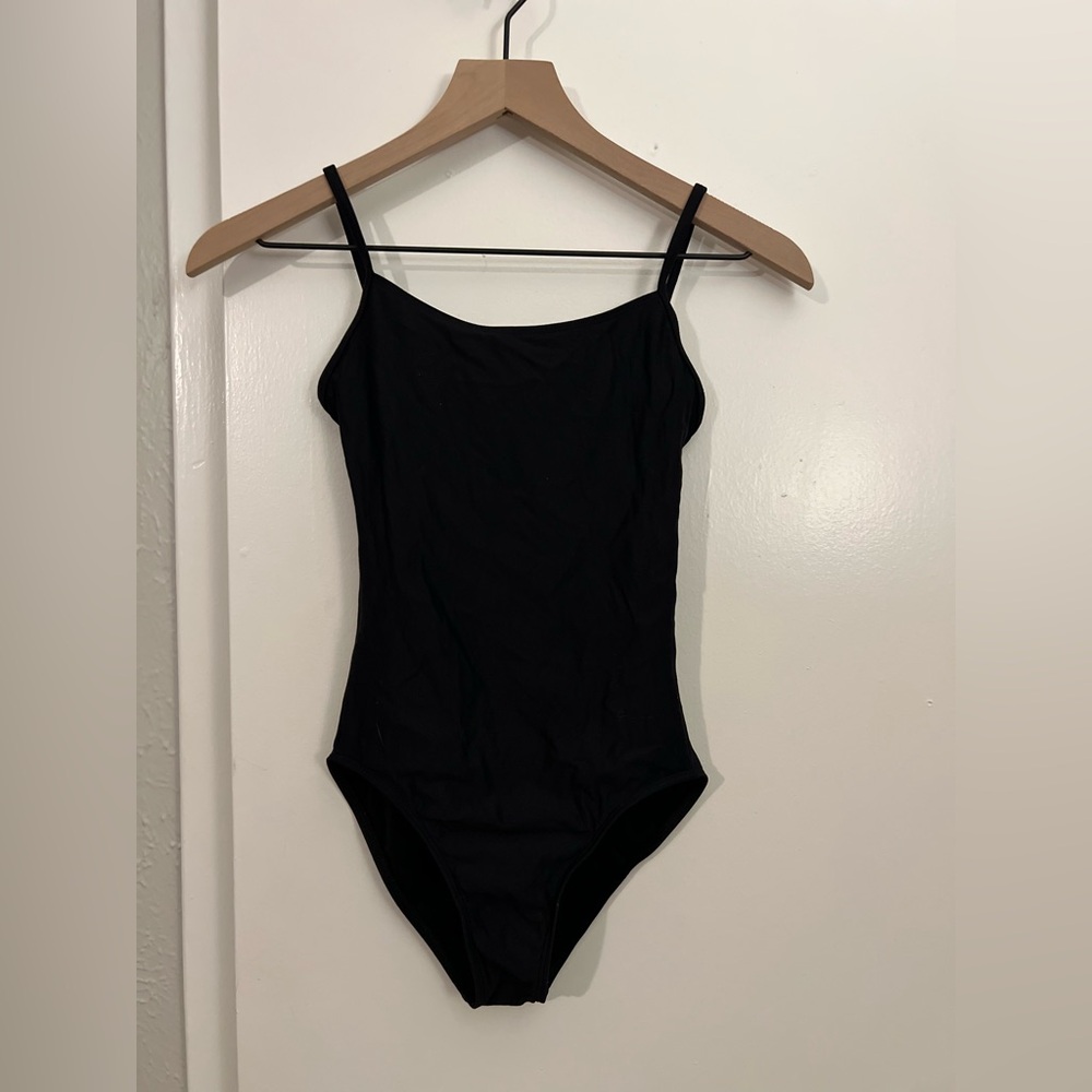 Wear Moi Black Ballet Leotard / Classic Black Bodysuit with Spaghetti Straps